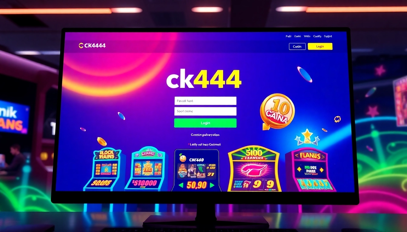 Guide users to the ck4444 login page with a clear view of the engaging platform interface for seamless access and gaming.