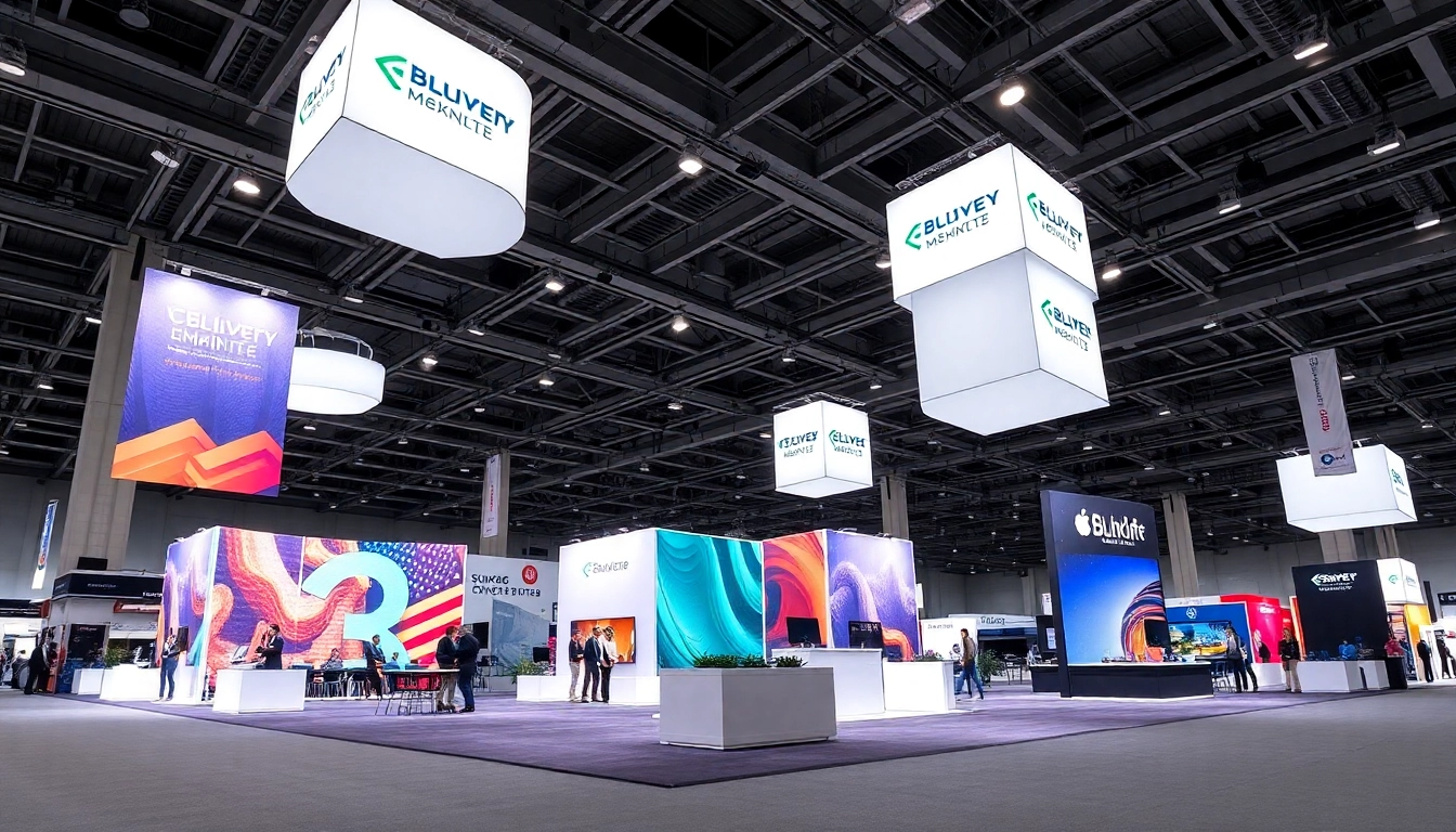 Tradeshow displays attract visitors with vibrant banners, backdrops, and professional signage in an engaging trade show environment.
