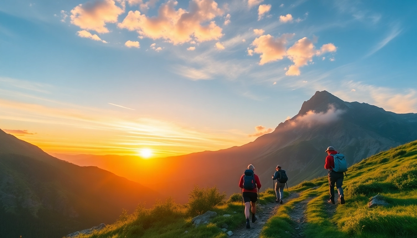 Hiking in pristine natural scenery with hikers on a trail, capturing the essence of a memorable hike experience.