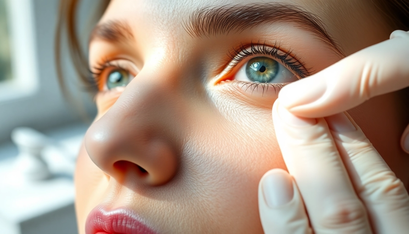 Oberlidstraffung Zürich: Experienced surgeon performing detailed eyelid lift for a rejuvenated look