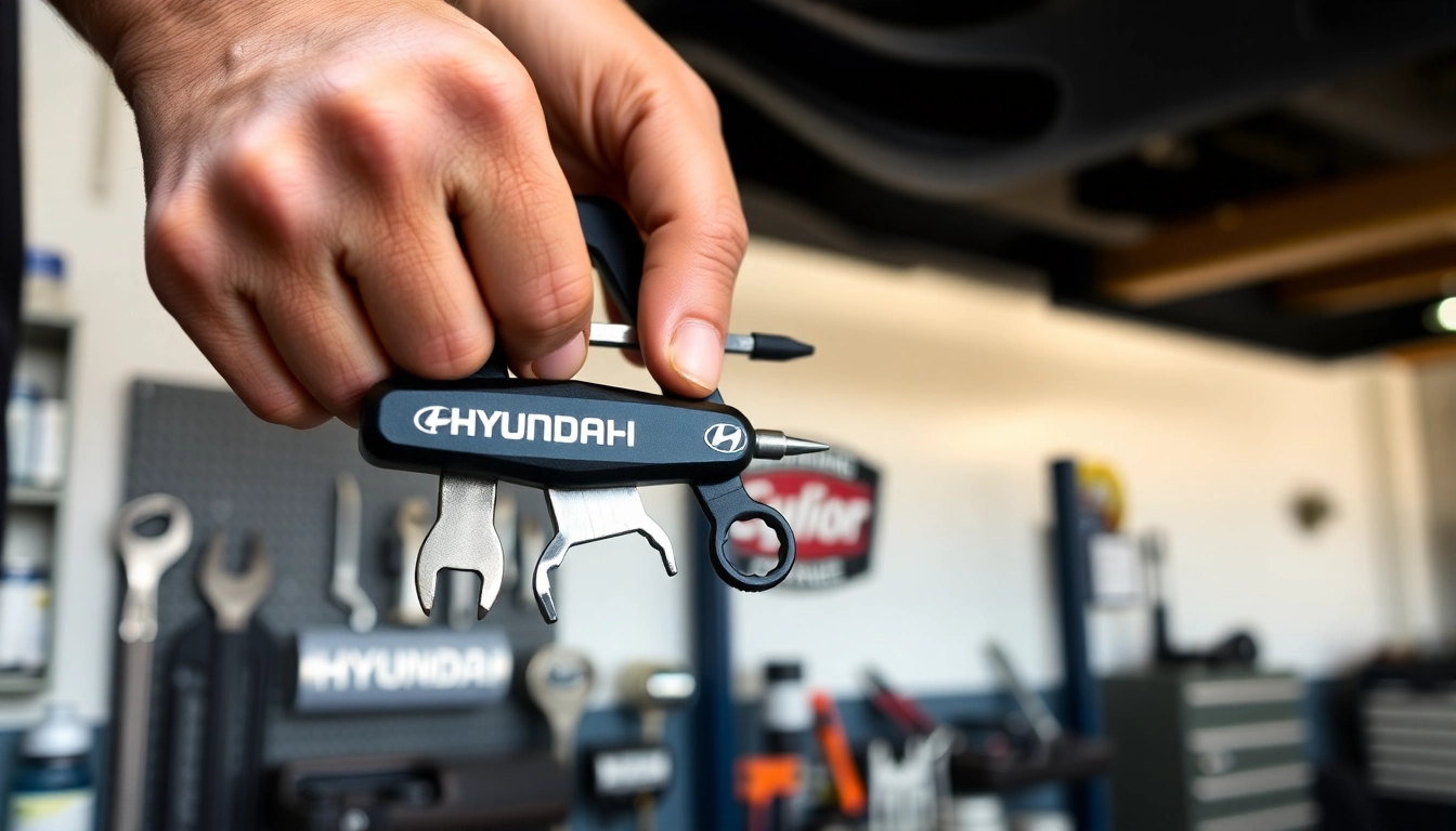 High-quality Hyundai werkzeug being used in automotive repair, showing durability and precision in a professional mechanic setting.