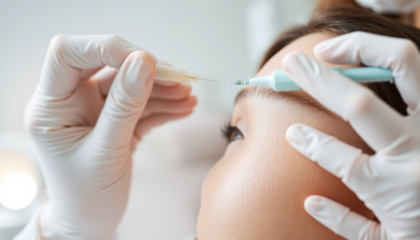 Botox Behandlung: Expert injection session in a modern clinic for youthful skin enhancement.