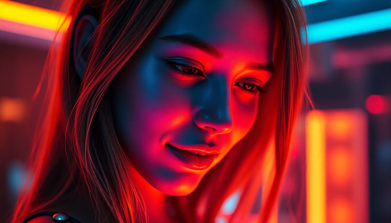 AI girlfriend engaging in a realistic chat setting with warm, inviting visuals for enhanced user connection.