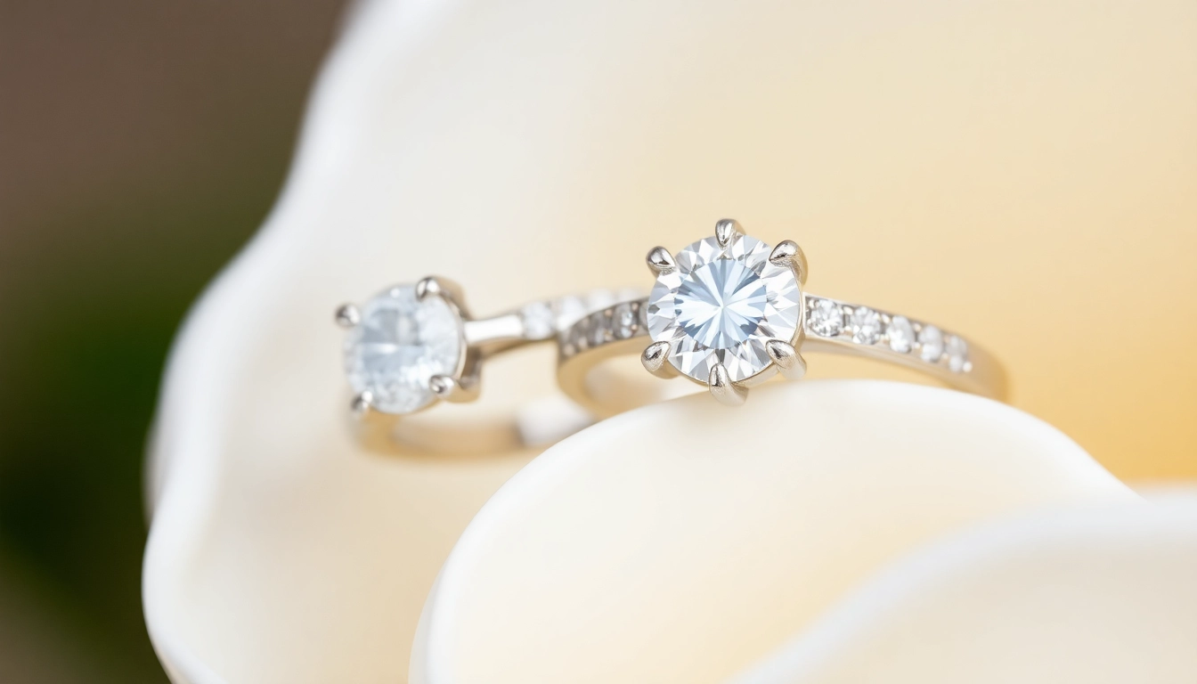 Beautiful white gold engagement rings showcasing diamond settings, highlighting craftsmanship